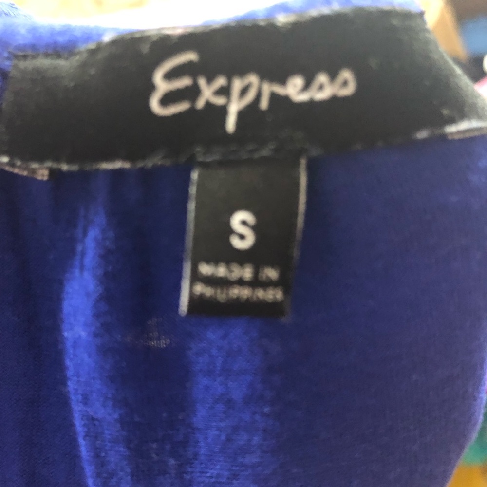 Express size S Royal Blue Ruffle Tank - Picture 2 of 3